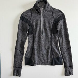 Lululemon Defined Running Jacket Half Zip Pullover Gray Black Size 4 Outerwear